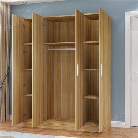 现代简约木质衣柜出租房屋家用卧室小户型简易柜子挂衣定制