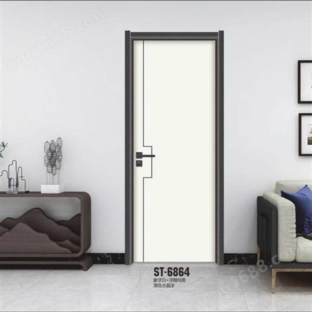 平板工艺房间门-卧室环保生态门-简约现代镶嵌水晶漆室内门