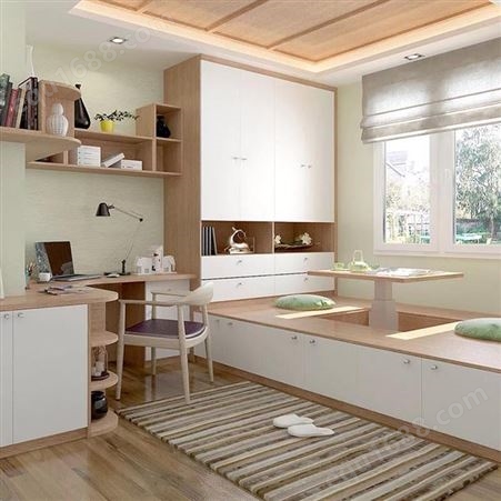 新枫格-日式榻榻米装修-现代简约板式家具床定制