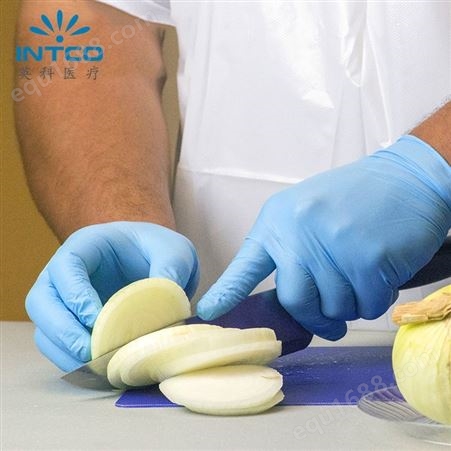 英科一次性丁腈手套橡胶实验室食品级餐饮用加厚耐酸碱耐油手套
